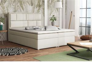 Boxspringová manželská posteľ s úložným priestorom 180x200 IVENDORF 1 - krémová + topper ZDARMA