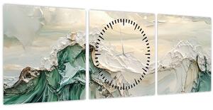 Obraz - 3D abstrakcie mora (s hodinami) (90x30 cm)
