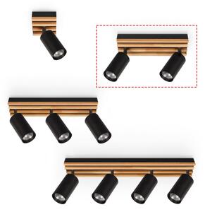 Brilagi - Bodové svietidlo SELE WOOD 2xGU10/30W/230V čierna/drevo