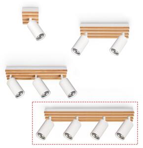 Brilagi - Bodové svietidlo SELE WOOD 4xGU10/30W/230V biela/drevo