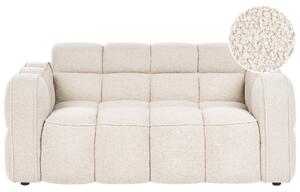 2-miestna pohovka béžová buklé čalúnenie prešívaná moderný minimalistický štýl obývacia izba