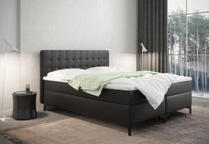 Americká posteľ s úložným priestorom DAJANA - 200x200, čierna eko koža