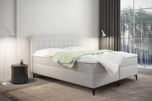 Americká posteľ s úložným priestorom DAJANA - 160x200, biela eko koža