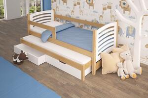 Detská posteľ s prístelkou KALA 2 - 75x180, borovica / biela
