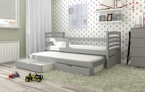 Detská posteľ s prístelkou KALA 2 - 75x180, šedá