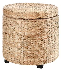 HOMCOM Stolička s úložným priestorom slama ratan 43x43cm