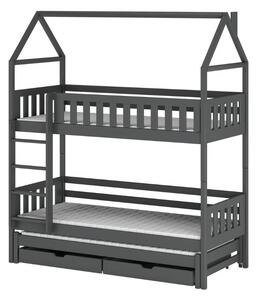 Domčeková posteľ s úložným priestorom SAVETA - 90x190, grafit