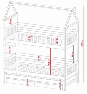 Domčeková posteľ s úložným priestorom SAVETA - 80x160, šedá