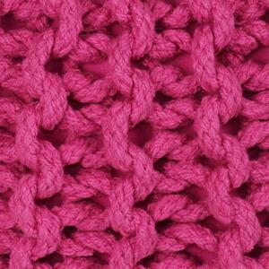 Ručne pletená bavlnená taburetka, 50x35 cm, ružová