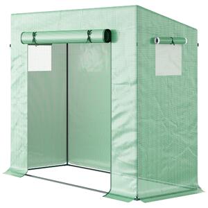 OUTSUNNY Prenosný úložný box s rolovacími dverami 200 x 76 x 168 cm zelený