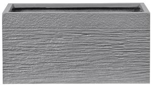 Kvetináč sivý zmes hliny a vlákien 50 x 23 x 24 cm obdĺžnikový tvar moderný štýl interiér exteriér
