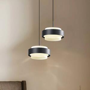 LED závesné svietidlo Donal, Ø 17 cm, čierna, kov, Čierna, Obývacia izba / jedáleň, Hliník, Moderný, Závesné svietidlo
