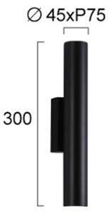 LED vonkajšie nástenné svietidlo City, výška 30 cm, čierna, kovová, Čierna, Hliník, Moderný, Nástenné svietidlo