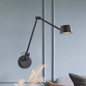 LED nástenné svetlo Savina, čierne, výška 92 cm, kov, Čierna, Obývacia izba / jedáleň, Hliník, Moderný, Nástenné svietidlo