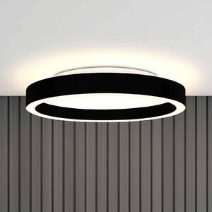 Stropné LED svetlo Ringlux, čierne, Ø 30 cm, kov, 2 700 K, Čierna, Obývacia izba / jedáleň, kov, Moderný, Závesné svietidlo