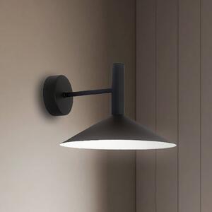 Viokef LED nástenné svetlo Marsi, čierna, Ø 25 cm, kov, Čierna, Obývacia izba / jedáleň, kov, Nástenné svietidlo