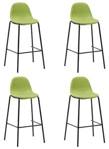 Barové stoličky 4 ks, zelené, látka