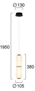LED závesné svietidlo Dereck, biela/bronzová, Ø 10 cm, sklo, Biela / opálová, Obývacia izba / jedáleň, Sklo, Závesné svietidlo