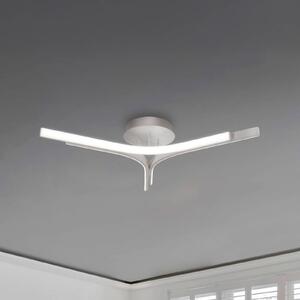 Stropné LED svetlo Alta, strieborná farba, Ø 70 cm, kov, Chrómová / strieborná, Obývacia izba / jedáleň, Hliník, Moderný