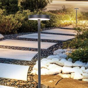 LED lampa s päticou Tango tmavošedá Výška 50 cm Kov, zemný kolík, Čierna, Hliník, Moderný, Vonkajčie stĺpové osvetlenie