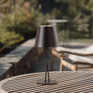 Lindby LED dobíjacia stolová lampa Janea CROSS, čierna, kov, Čierna, kov, Moderný, Stojacie svietidlo