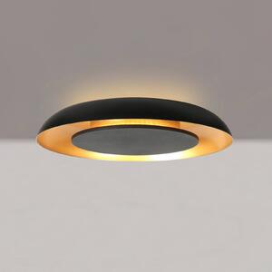 Steinhauer stropné LED svetlo Golden Veil, čierne/zlaté, stmievateľné, kovové, Čierna, Obývacia izba / jedáleň, kov, Moderný, Závesné svietidlo