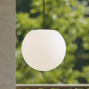 Lindby Vonkajšia závesná lampa Alea, biela, plast, Ø 38 cm, Biela / opálová, Plast, Moderný, Závesné svietidlo