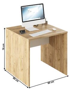 TEMPO Písací stôl, dub artisan/biela, RIOMA TYP 17