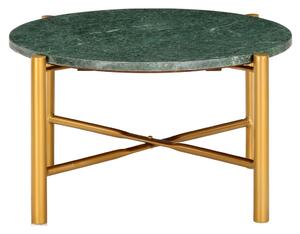Konferenčný stolík zelený 60x60x35 cm pravý kameň s mramorovou textúrou