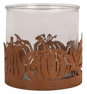 Hrdzavý rustikálny svietnik s tekvicami Pumpkin Tree Rust M - Ø 13*12 cm - Clayre & Eef
