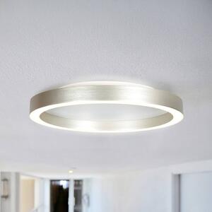 Stropné LED svetlo Ringlux, oceľovo sivá, Ø 40 cm, kov, 2 700 K, Hliník / sivá / zinok, Obývacia izba / jedáleň, kov, Moderný, Závesné svietidlo