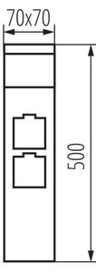 Kanlux 38765-Vonkajšia lampa s 2 zásuvkami DASTEN 1xG9/11W/230V 50 cm IP44 čierna