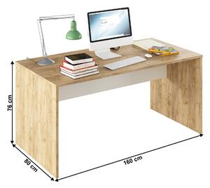 KONDELA Písací stôl, dub artisan/biela, RIOMA TYP 16