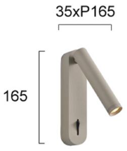 LED nástenné svetlo Abriel, béžová farba, výška 16 cm, kov, Krémová / jantárovo žltá, Obývacia izba / jedáleň, kov, Moderný, Nástenné svietidlo
