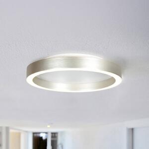 Stropné LED svetlo Ringlux oceľovo sivá, Ø 30 cm, kov, 2 700 K, Hliník / sivá / zinok, Obývacia izba / jedáleň, kov, Moderný, Závesné svietidlo