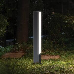 LED podlahové svietidlo Lir, výška 60 cm, tmavošedý kov, Čierna, Hliník, Moderný, Vonkajčie stĺpové osvetlenie