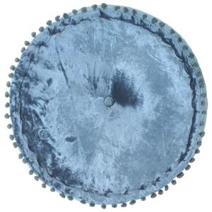 Okrúhla taburetka modrá 40x20 cm zamatová