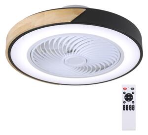Brilagi-LED stmievateľné svietidlo s ventilátorom LED/30W/230V 3000-6500K čierne/dub + diaľkové ovládanie