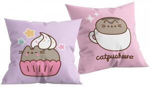 Obojstranný vankúš Pusheen - motív Catpusheeno & Cupcake - 40x40 cm