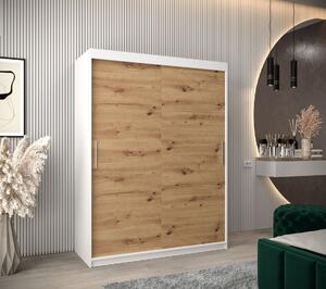 Skriňa s posuvnými dverami v šírke 150 cm TIMEA - biela / dub artisan