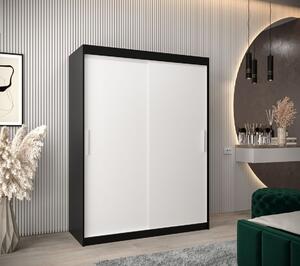 Skriňa s posuvnými dverami v šírke 150 cm TIMEA - čierna / biela