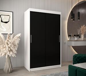 Skriňa s posuvnými dverami v šírke 120 cm TIMEA - biela / čierna