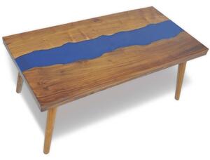 Konferenčný stolík z teakového dreva a živice, 100x50x40 cm