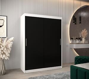 Skriňa s posuvnými dverami v šírke 150 cm TIMEA - biela / čierna