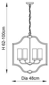 Endon 81914 - Závesný luster EDREA na reťazi 4xE14/6W/230V mosadz