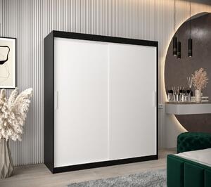Skriňa s posuvnými dverami v šírke 180 cm TIMEA - čierna / biela
