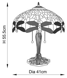 Endon 64093 - Stolová lampa Tiffany DRAGONFLY 2xE27/60W/230V priemer 41 cm