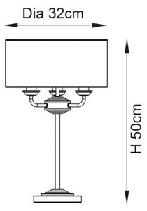 Endon 99149 - Stolná lampa HIGHCLERE 3xE14/18W/230V šedá/lesklý chróm