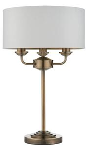Endon 98932 - Stolná lampa HIGHCLERE 3xE14/18W/230V biela/mosadz pr. 32 cm