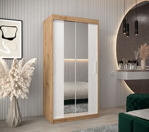 Skriňa s posuvnými dverami v šírke 100 cm TIMEA 1 - dub artisan / biela